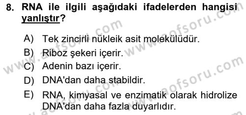 Temel Veteriner Patoloji Dersi 2018 - 2019 Yılı 3 Ders Sınav Soruları 8. Soru