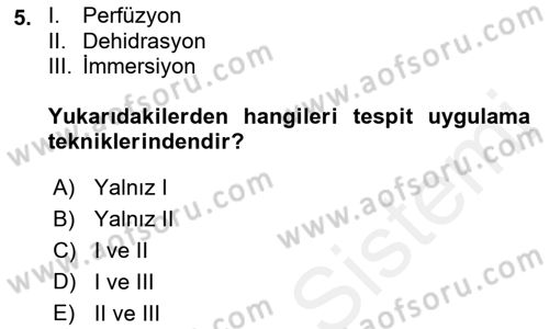 Temel Veteriner Patoloji Dersi Ara Sınavı Deneme Sınav Soruları 5. Soru