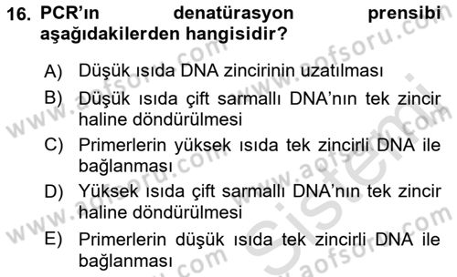Temel Veteriner Patoloji Dersi 2019 - 2020 Yılı (Vize) Ara Sınav Soruları 16. Soru