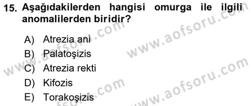 Temel Veteriner Patoloji Dersi 2019 - 2020 Yılı (Final) Dönem Sonu Sınav Soruları 15. Soru