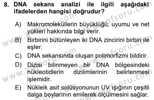 Temel Veteriner Patoloji Dersi 2020 - 2021 Yılı Yaz Okulu Sınav Soruları 8. Soru