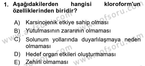 Temel Veteriner Patoloji Dersi 2021 - 2022 Yılı (Vize) Ara Sınav Soruları 1. Soru