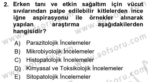 Temel Veteriner Patoloji Dersi 2021 - 2022 Yılı (Final) Dönem Sonu Sınav Soruları 2. Soru