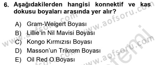 Temel Veteriner Patoloji Dersi 2021 - 2022 Yılı Yaz Okulu Sınav Soruları 6. Soru