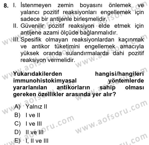 Temel Veteriner Patoloji Dersi 2021 - 2022 Yılı Yaz Okulu Sınav Soruları 8. Soru