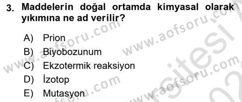 Temel Veteriner Patoloji Dersi Ara Sınavı Deneme Sınav Soruları 3. Soru