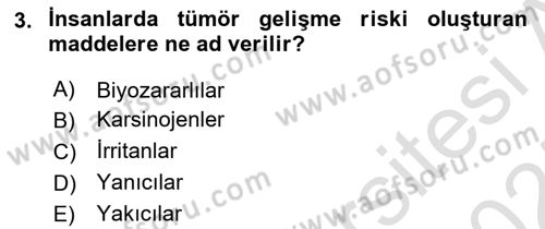 Temel Veteriner Patoloji Dersi Ara Sınavı Deneme Sınav Soruları 3. Soru