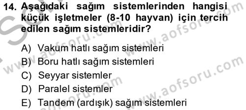 Doğum Bilgisi ve Suni Tohumlama Dersi 2014 - 2015 Yılı (Final) Dönem Sonu Sınav Soruları 14. Soru