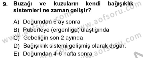 Doğum Bilgisi ve Suni Tohumlama Dersi 2014 - 2015 Yılı (Final) Dönem Sonu Sınav Soruları 9. Soru