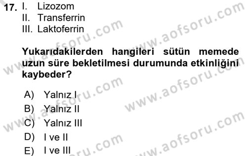 Doğum Bilgisi ve Suni Tohumlama Dersi 2015 - 2016 Yılı (Final) Dönem Sonu Sınav Soruları 17. Soru