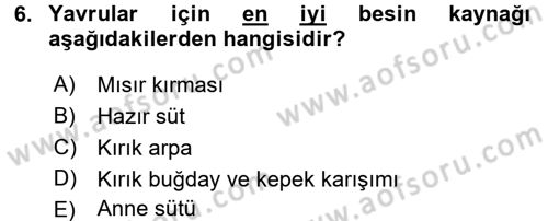Doğum Bilgisi ve Suni Tohumlama Dersi 2015 - 2016 Yılı (Final) Dönem Sonu Sınav Soruları 6. Soru