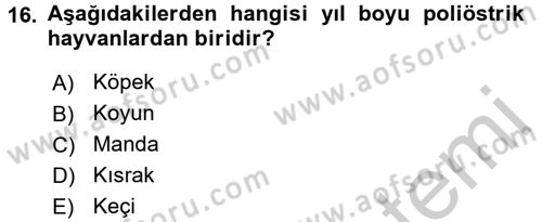 Doğum Bilgisi ve Suni Tohumlama Dersi 2016 - 2017 Yılı (Vize) Ara Sınav Soruları 16. Soru