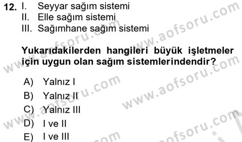 Doğum Bilgisi ve Suni Tohumlama Dersi 2016 - 2017 Yılı (Final) Dönem Sonu Sınav Soruları 12. Soru