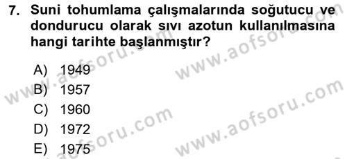 Doğum Bilgisi ve Suni Tohumlama Dersi 2018 - 2019 Yılı 3 Ders Sınav Soruları 7. Soru