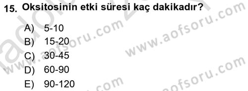 Doğum Bilgisi ve Suni Tohumlama Dersi 2020 - 2021 Yılı Yaz Okulu Sınav Soruları 15. Soru