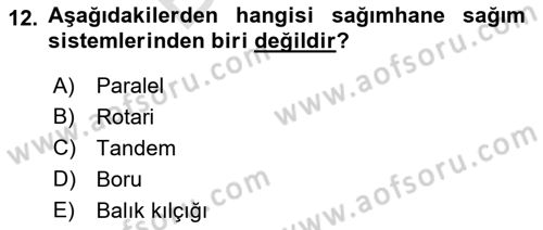 Doğum Bilgisi ve Suni Tohumlama Dersi 2021 - 2022 Yılı (Final) Dönem Sonu Sınav Soruları 12. Soru