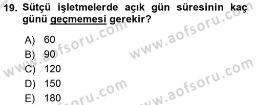 Doğum Bilgisi ve Suni Tohumlama Dersi 2021 - 2022 Yılı Yaz Okulu Sınav Soruları 19. Soru