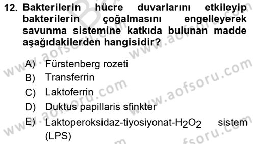 Doğum Bilgisi ve Suni Tohumlama Dersi 2023 - 2024 Yılı (Final) Dönem Sonu Sınav Soruları 12. Soru