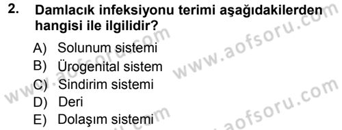 Veteriner Mikrobiyoloji ve Epidemiyoloji Dersi 2012 - 2013 Yılı (Vize) Ara Sınavı 2. Soru