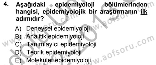 Veteriner Mikrobiyoloji ve Epidemiyoloji Dersi 2012 - 2013 Yılı (Vize) Ara Sınav Soruları 4. Soru