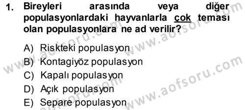 Veteriner Mikrobiyoloji ve Epidemiyoloji Dersi Ara Sınavı Deneme Sınav Soruları 1. Soru
