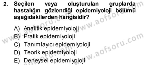 Veteriner Mikrobiyoloji ve Epidemiyoloji Dersi 2013 - 2014 Yılı (Vize) Ara Sınav Soruları 2. Soru