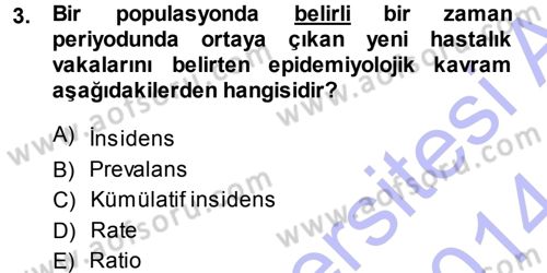 Veteriner Mikrobiyoloji ve Epidemiyoloji Dersi Ara Sınavı Deneme Sınav Soruları 3. Soru