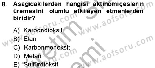 Veteriner Mikrobiyoloji ve Epidemiyoloji Dersi 2014 - 2015 Yılı (Final) Dönem Sonu Sınav Soruları 8. Soru