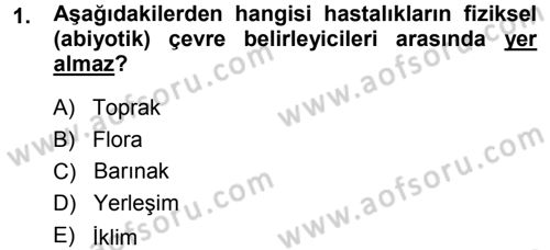 Veteriner Mikrobiyoloji ve Epidemiyoloji Dersi 2014 - 2015 Yılı Tek Ders Sınav Soruları 1. Soru