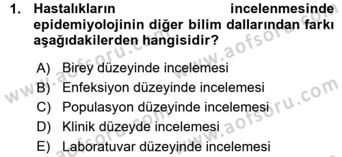 Veteriner Mikrobiyoloji ve Epidemiyoloji Dersi 2015 - 2016 Yılı (Vize) Ara Sınav Soruları 1. Soru