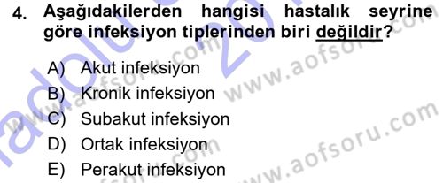 Veteriner Mikrobiyoloji ve Epidemiyoloji Dersi 2015 - 2016 Yılı (Vize) Ara Sınav Soruları 4. Soru