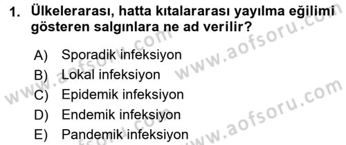 Veteriner Mikrobiyoloji ve Epidemiyoloji Dersi 2015 - 2016 Yılı (Final) Dönem Sonu Sınav Soruları 1. Soru
