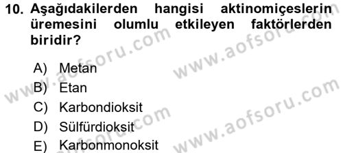 Veteriner Mikrobiyoloji ve Epidemiyoloji Dersi 2015 - 2016 Yılı (Final) Dönem Sonu Sınav Soruları 10. Soru