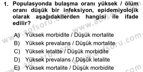 Veteriner Mikrobiyoloji ve Epidemiyoloji Dersi 2016 - 2017 Yılı (Vize) Ara Sınav Soruları 1. Soru