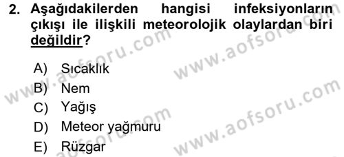 Veteriner Mikrobiyoloji ve Epidemiyoloji Dersi Ara Sınavı Deneme Sınav Soruları 2. Soru