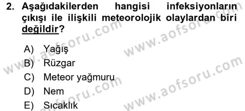 Veteriner Mikrobiyoloji ve Epidemiyoloji Dersi 2017 - 2018 Yılı 3 Ders Sınav Soruları 2. Soru