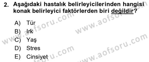 Veteriner Mikrobiyoloji ve Epidemiyoloji Dersi 2018 - 2019 Yılı 3 Ders Sınavı 2. Soru