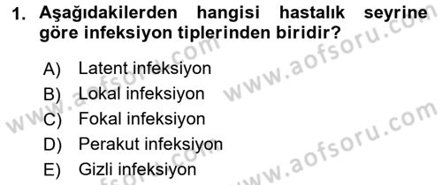 Veteriner Mikrobiyoloji ve Epidemiyoloji Dersi 2018 - 2019 Yılı Yaz Okulu Sınav Soruları 1. Soru