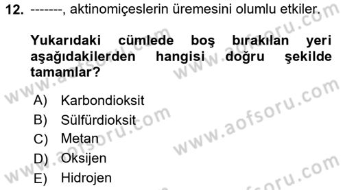 Veteriner Mikrobiyoloji ve Epidemiyoloji Dersi 2018 - 2019 Yılı Yaz Okulu Sınavı 12. Soru