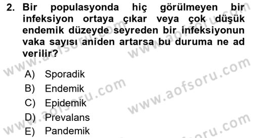 Veteriner Mikrobiyoloji ve Epidemiyoloji Dersi 2020 - 2021 Yılı Yaz Okulu Sınav Soruları 2. Soru