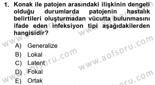 Veteriner Mikrobiyoloji ve Epidemiyoloji Dersi 2021 - 2022 Yılı (Final) Dönem Sonu Sınav Soruları 1. Soru