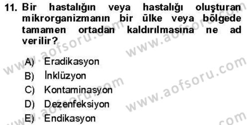 Veteriner Mikrobiyoloji ve Epidemiyoloji Dersi 2021 - 2022 Yılı Yaz Okulu Sınav Soruları 11. Soru