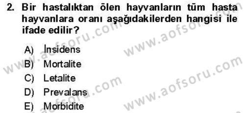 Veteriner Mikrobiyoloji ve Epidemiyoloji Dersi 2021 - 2022 Yılı Yaz Okulu Sınav Soruları 2. Soru