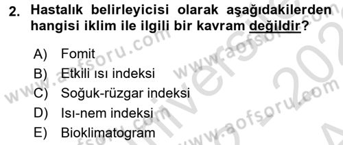 Veteriner Mikrobiyoloji ve Epidemiyoloji Dersi 2022 - 2023 Yılı (Vize) Ara Sınavı 2. Soru