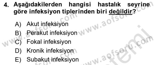 Veteriner Mikrobiyoloji ve Epidemiyoloji Dersi 2022 - 2023 Yılı (Vize) Ara Sınav Soruları 4. Soru