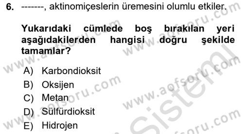 Veteriner Mikrobiyoloji ve Epidemiyoloji Dersi 2022 - 2023 Yılı (Final) Dönem Sonu Sınavı 6. Soru