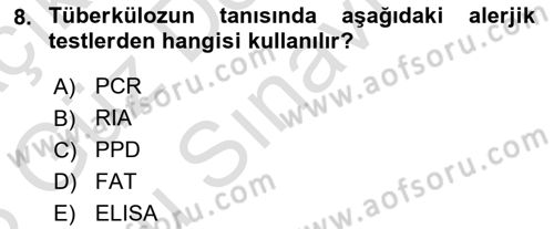 Veteriner Mikrobiyoloji ve Epidemiyoloji Dersi 2022 - 2023 Yılı (Final) Dönem Sonu Sınav Soruları 8. Soru