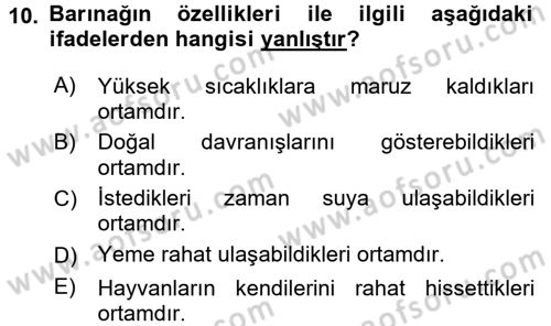 Laboratuvar Hayvanlarını Yetiştirme ve Sağlığı Dersi 2015 - 2016 Yılı (Vize) Ara Sınav Soruları 10. Soru