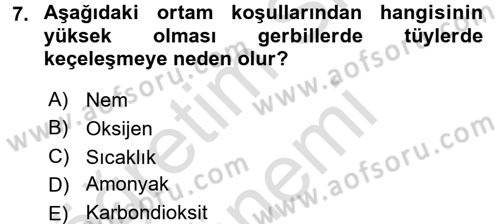 Laboratuvar Hayvanlarını Yetiştirme ve Sağlığı Dersi 2015 - 2016 Yılı (Final) Dönem Sonu Sınav Soruları 7. Soru