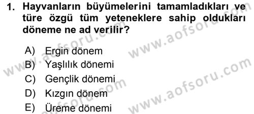Laboratuvar Hayvanlarını Yetiştirme ve Sağlığı Dersi 2016 - 2017 Yılı (Vize) Ara Sınav Soruları 1. Soru